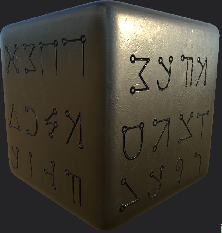 Ancient Magical Scripts set Height map Alpha Brushes decals Texture_2