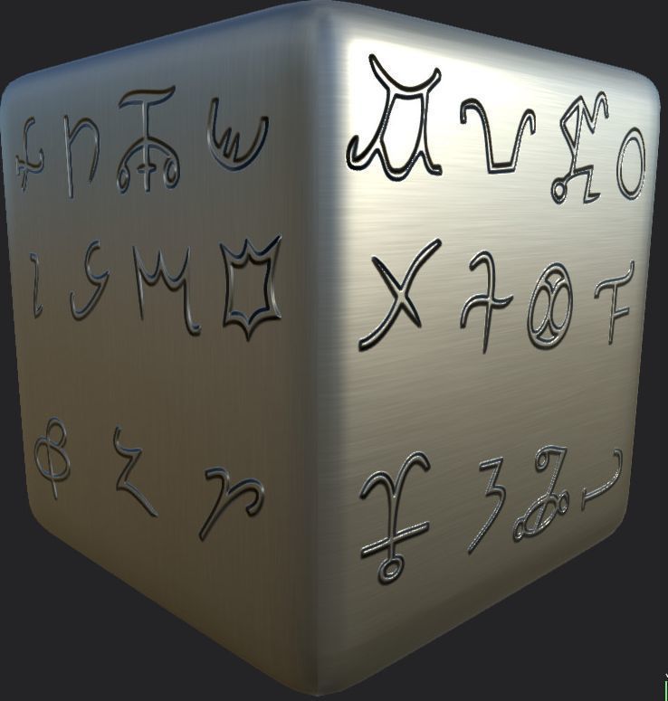 Ancient Magical Scripts set Height map Alpha Brushes decals Texture_13