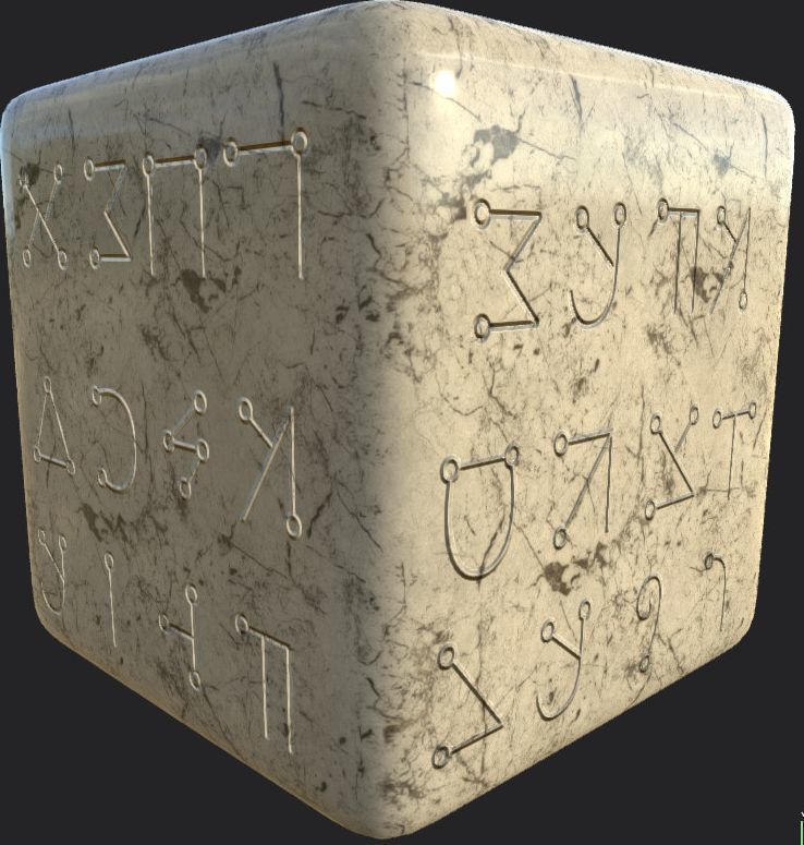 Ancient Magical Scripts set Height map Alpha Brushes decals Texture_3