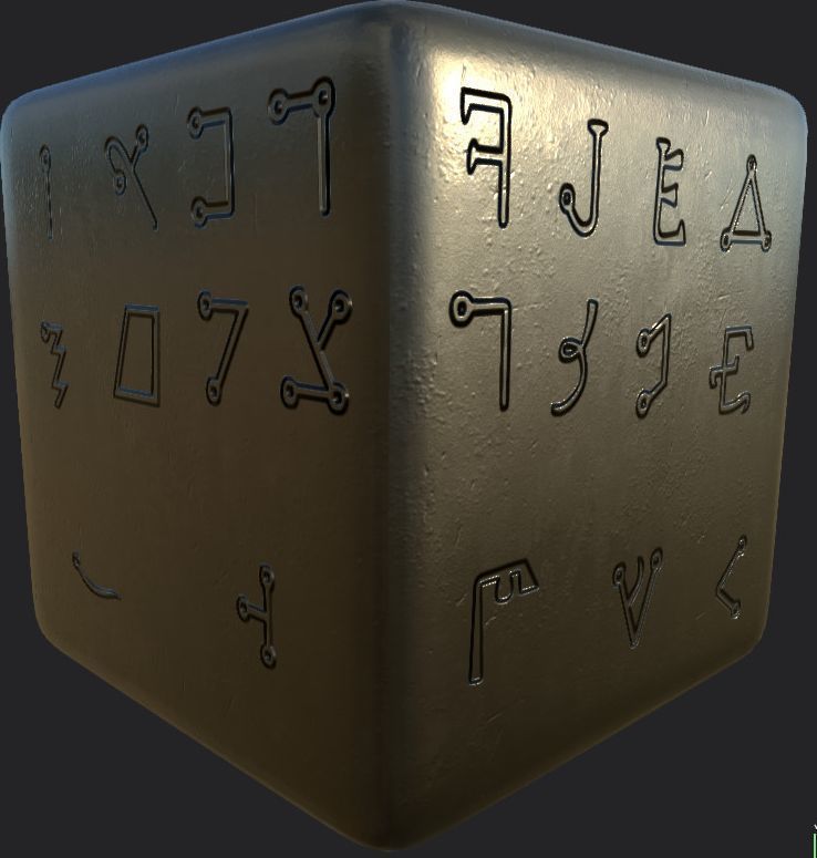 Ancient Magical Scripts set Height map Alpha Brushes decals Texture_45