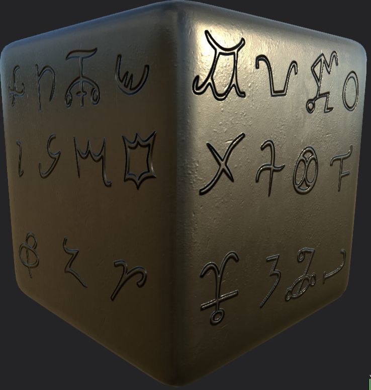 Ancient Magical Scripts set Height map Alpha Brushes decals Texture_10