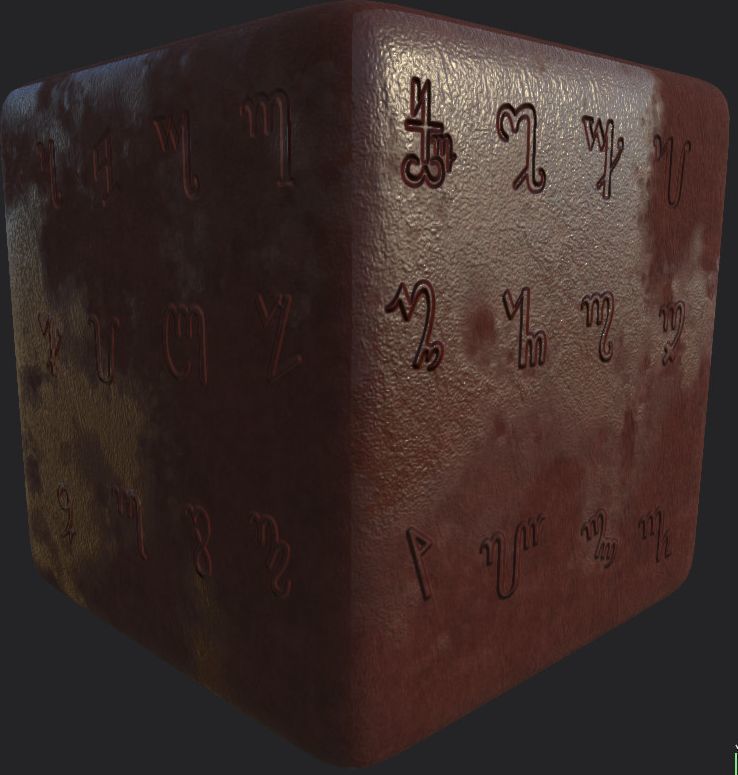 Ancient Magical Scripts set Height map Alpha Brushes decals Texture_55