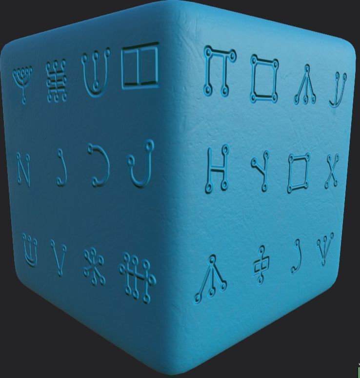 Ancient Magical Scripts set Height map Alpha Brushes decals Texture_44