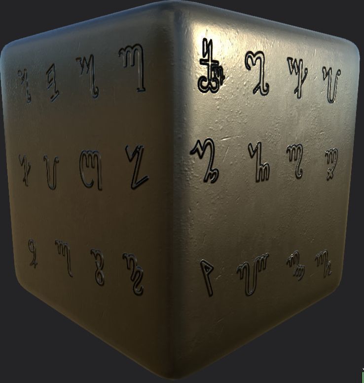 Ancient Magical Scripts set Height map Alpha Brushes decals Texture_53