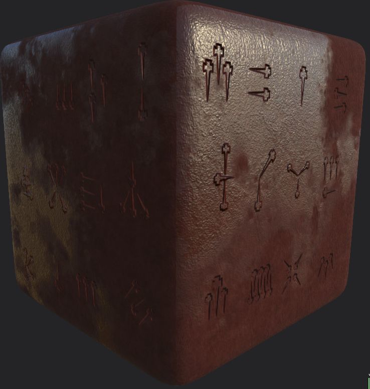 Ancient Magical Scripts set Height map Alpha Brushes decals Texture_24