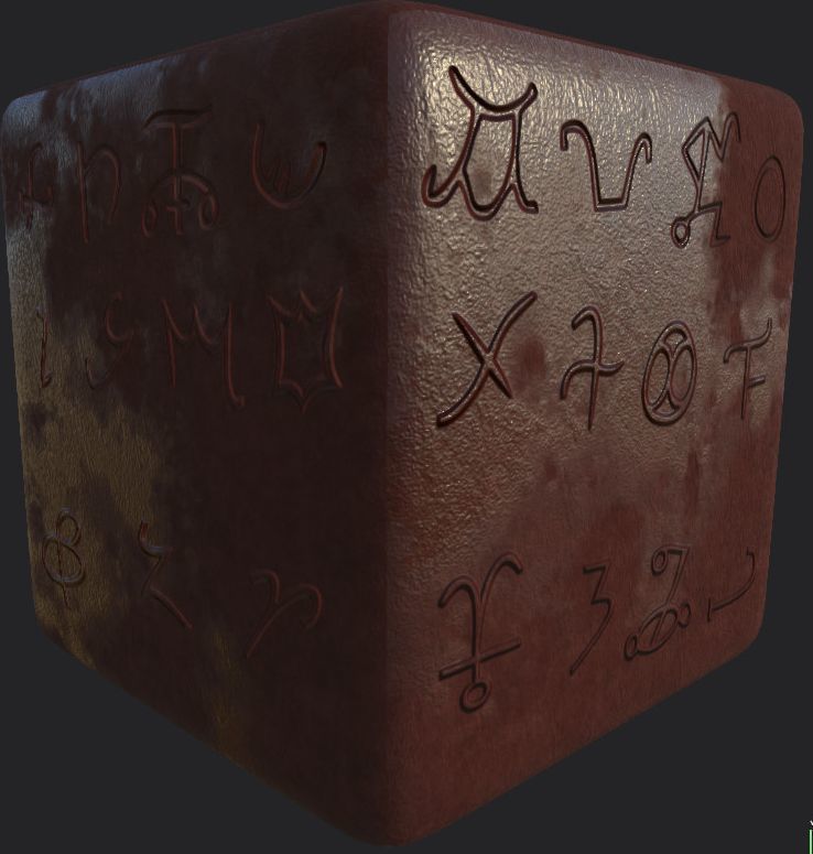 Ancient Magical Scripts set Height map Alpha Brushes decals Texture_11