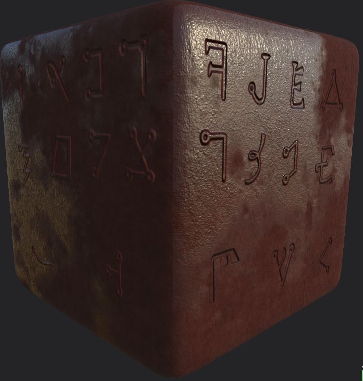 Ancient Magical Scripts set Height map Alpha Brushes decals Texture_46