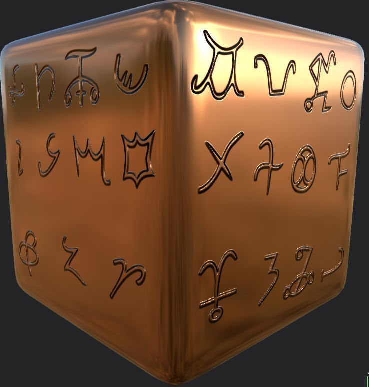 Ancient Magical Scripts set Height map Alpha Brushes decals Texture_14