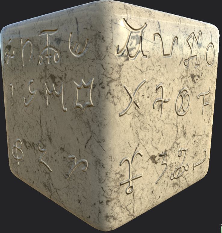 Ancient Magical Scripts set Height map Alpha Brushes decals Texture_9