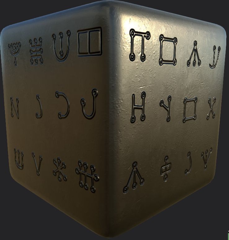 Ancient Magical Scripts set Height map Alpha Brushes decals Texture_39