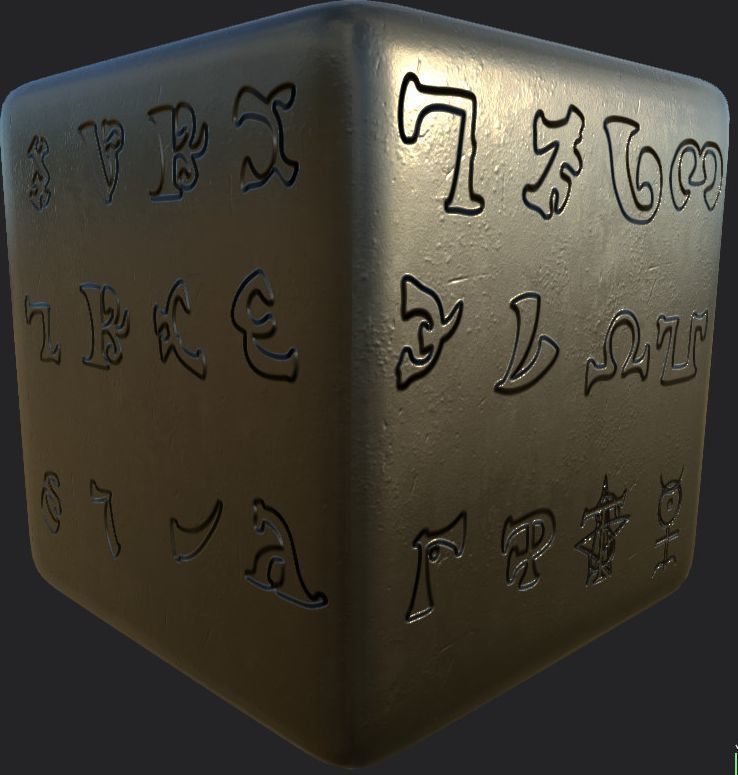 Ancient Magical Scripts set Height map Alpha Brushes decals Texture_20