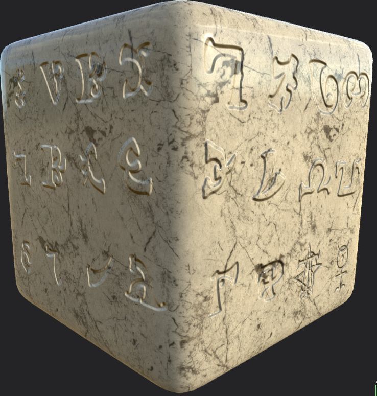 Ancient Magical Scripts set Height map Alpha Brushes decals Texture_26