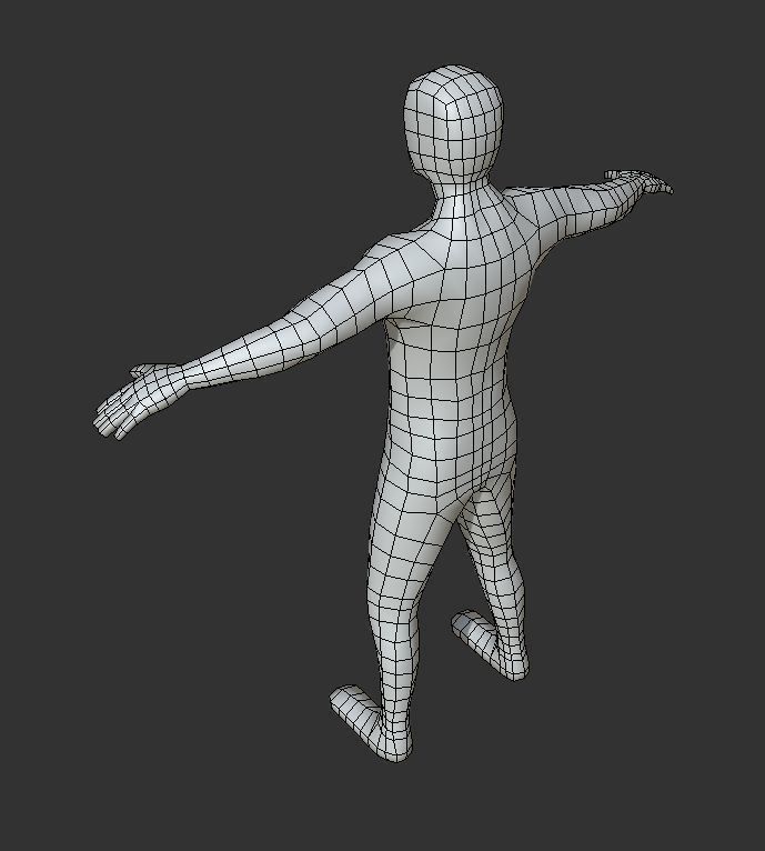 Low Poly Base Human Male Character Low-poly 3D model_2
