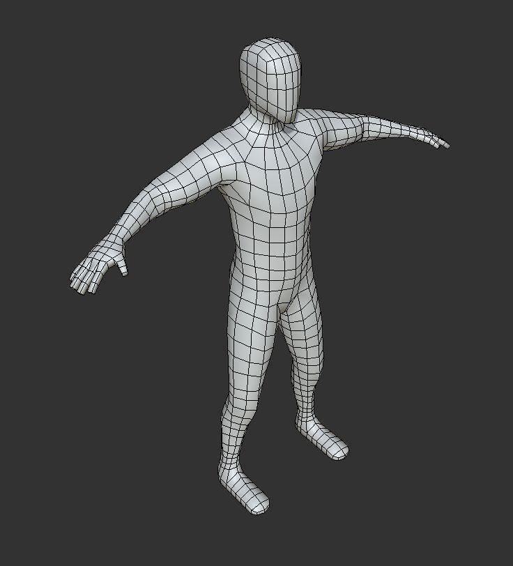 Low Poly Base Human Male Character Low-poly 3D model_3
