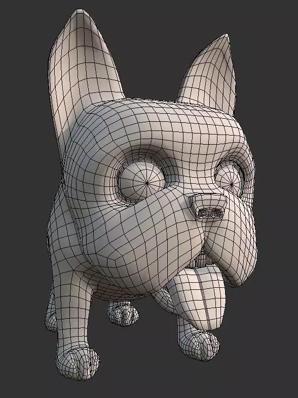 Dog Character Base Model Low-poly 3D model_0