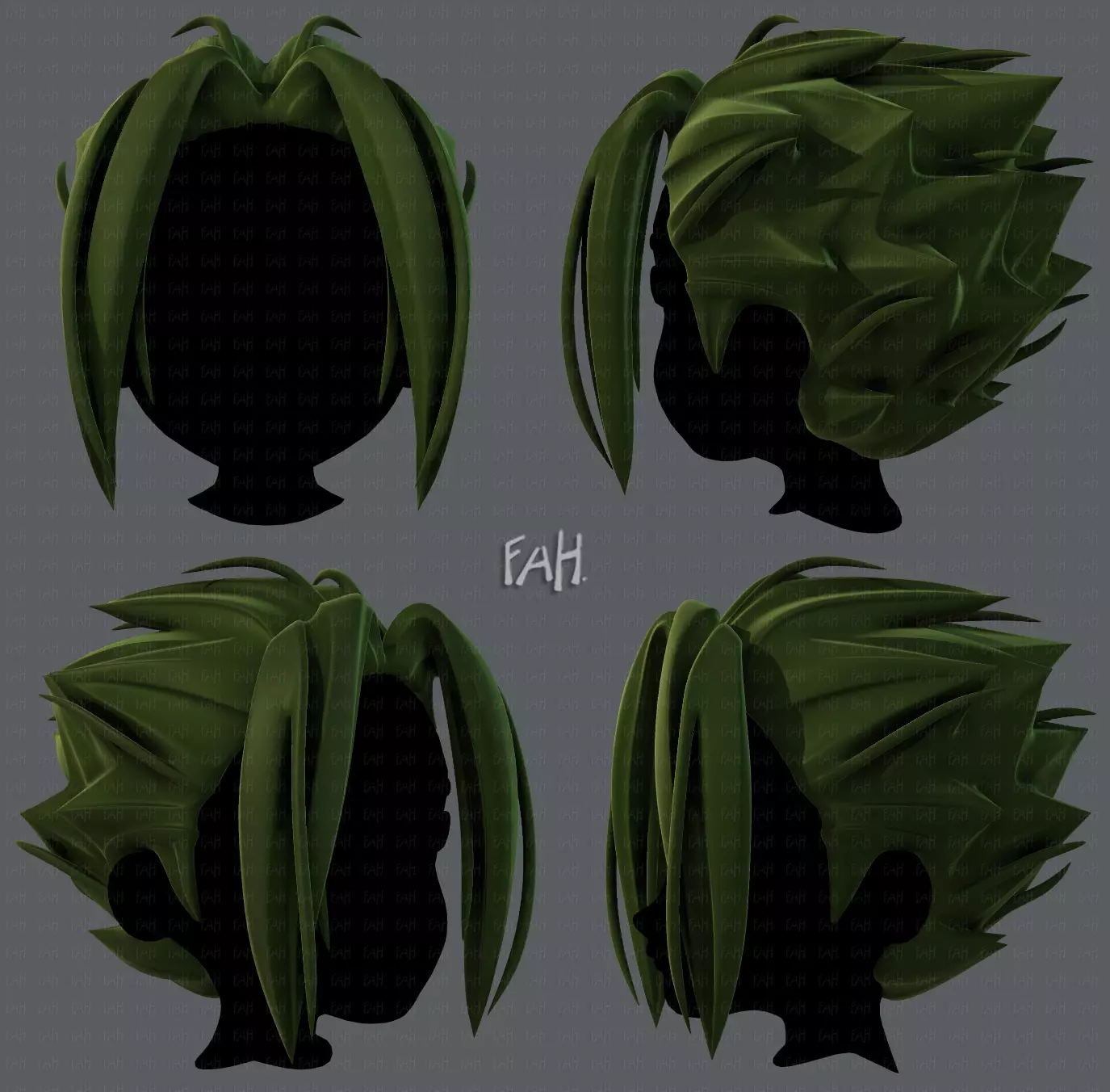 3D Hair style for boy V29 Low-poly 3D model_0