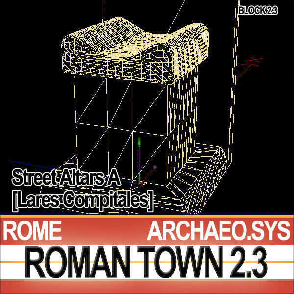 Roman Town Street Altars A 2 3 Low Poly Lares Compitales 3D model_6