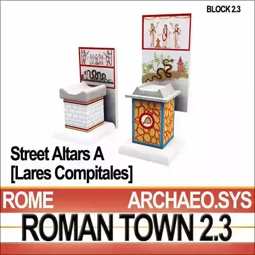 Roman Town Street Altars A 2 3 Low Poly Lares Compitales 3D model