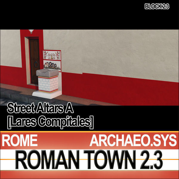 Roman Town Street Altars A 2 3 Low Poly Lares Compitales 3D model_1
