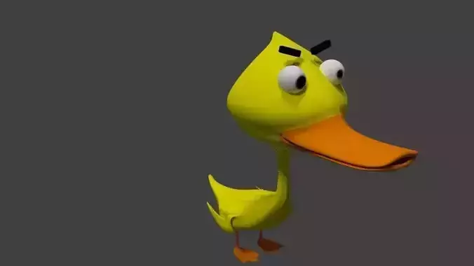 Cute and crazy duck uvmapped model 3D model