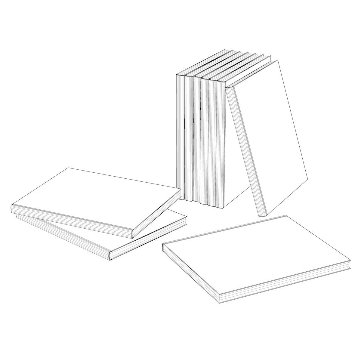 Bauhaus Books decorative set 3D model_3