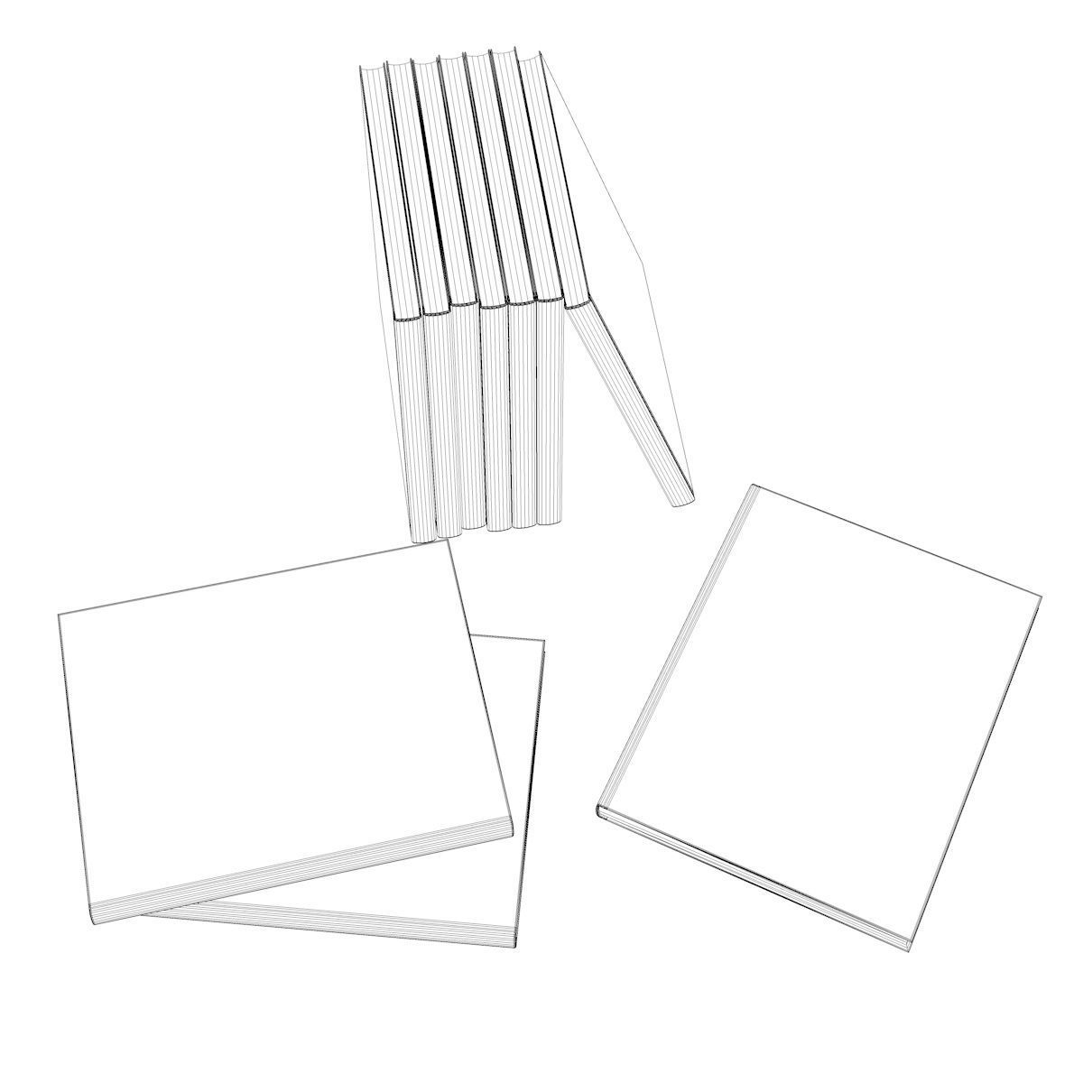 Bauhaus Books decorative set 3D model_4