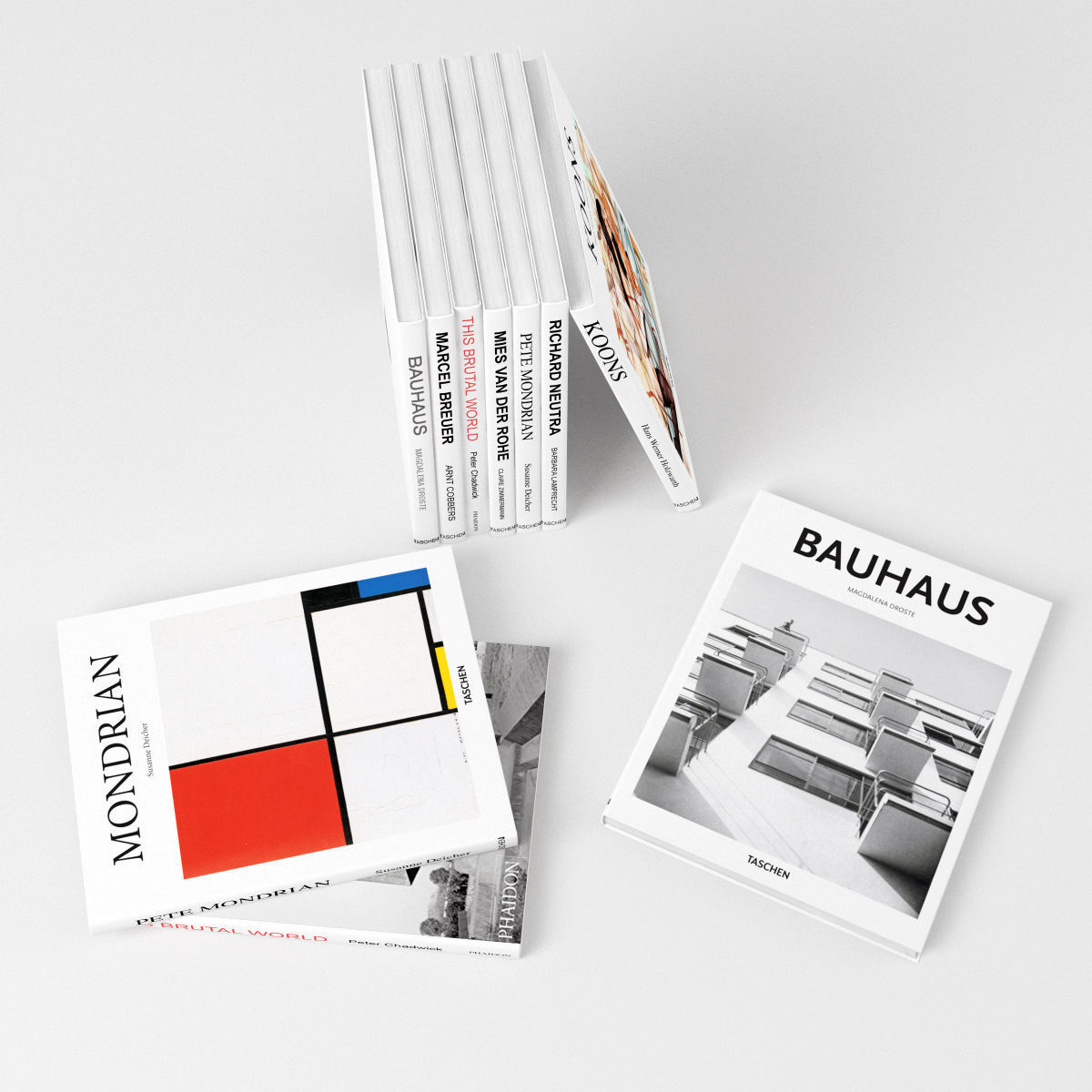 Bauhaus Books decorative set 3D model_1