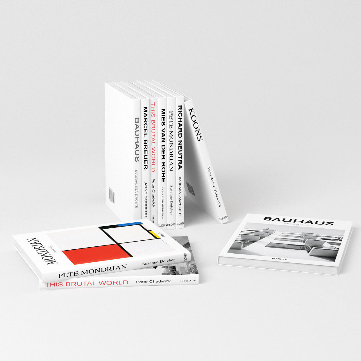 Bauhaus Books decorative set 3D model_2
