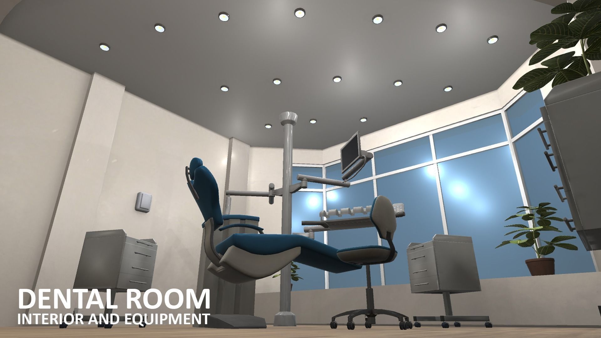 Dental room - interior and equipment Low-poly 3D model_16