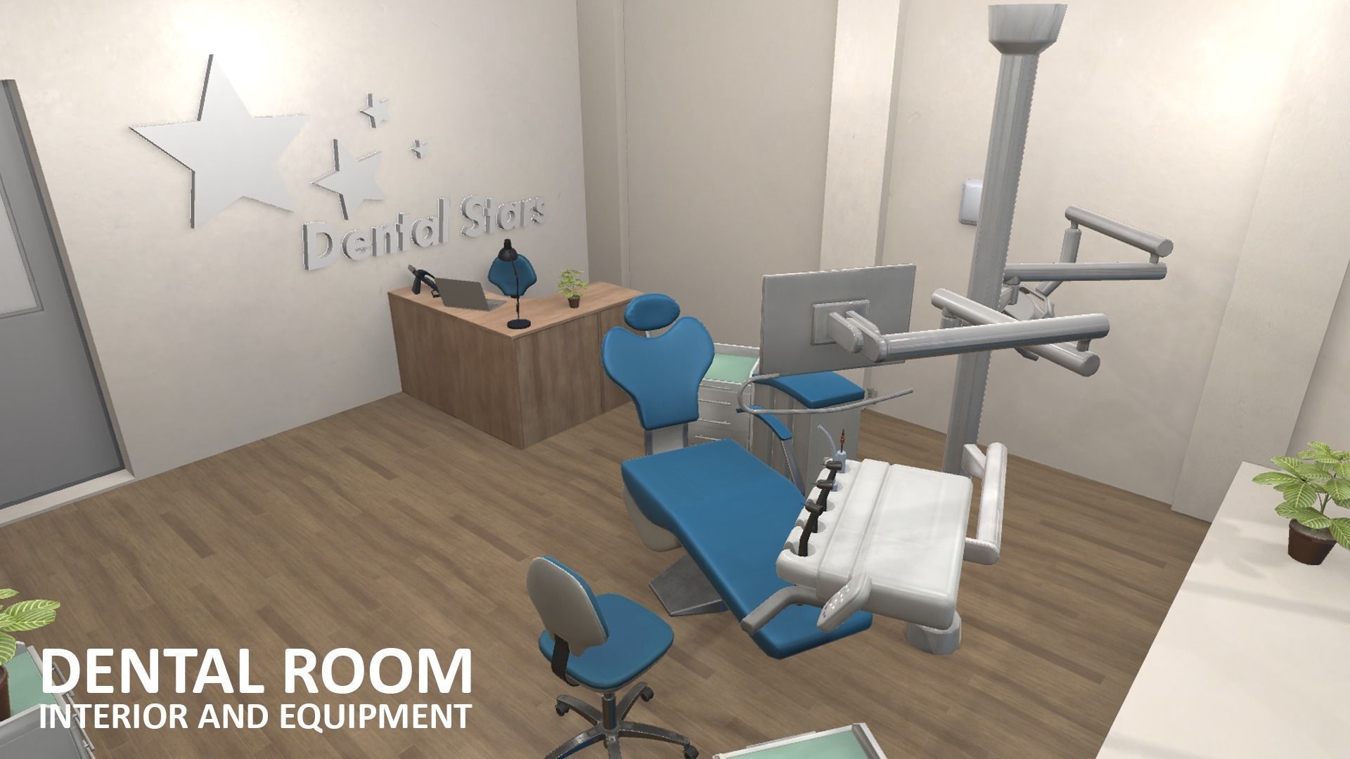 Dental room - interior and equipment Low-poly 3D model_11