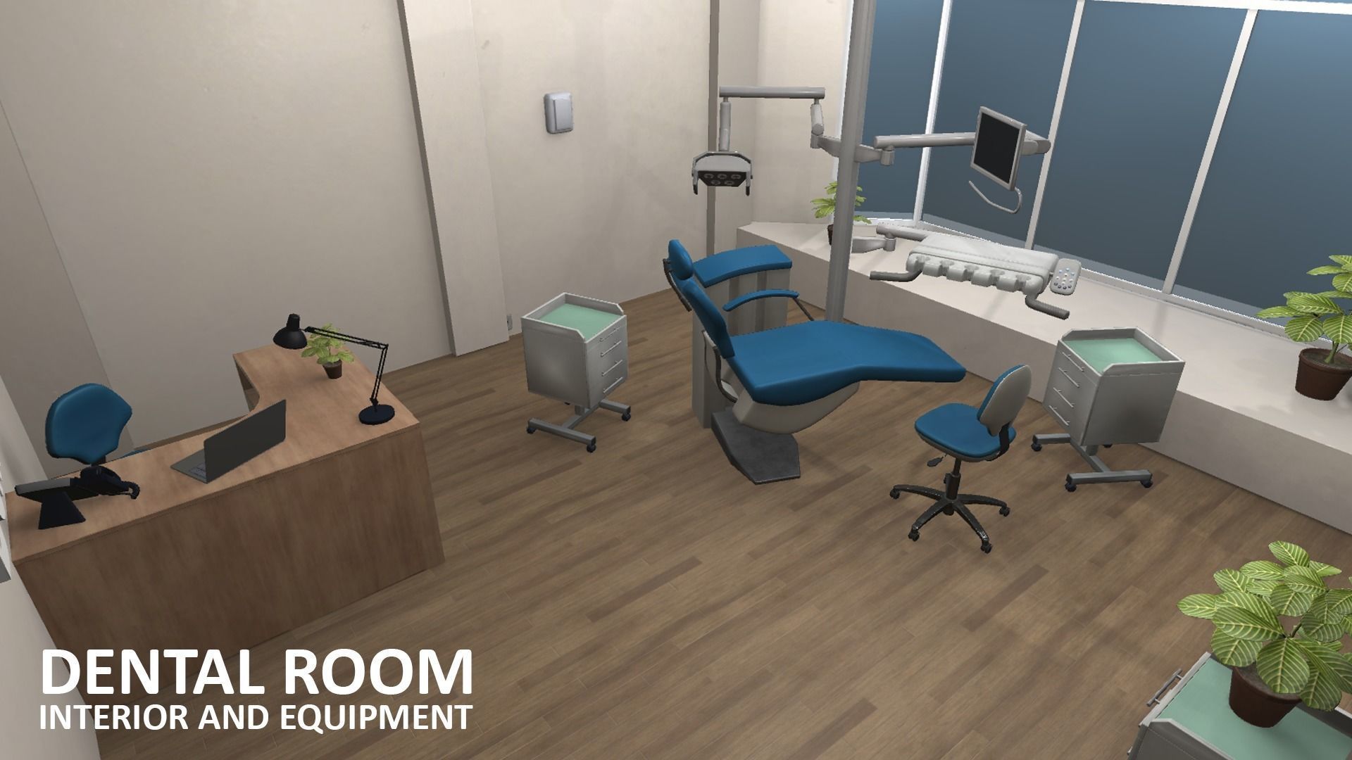 Dental room - interior and equipment Low-poly 3D model_17