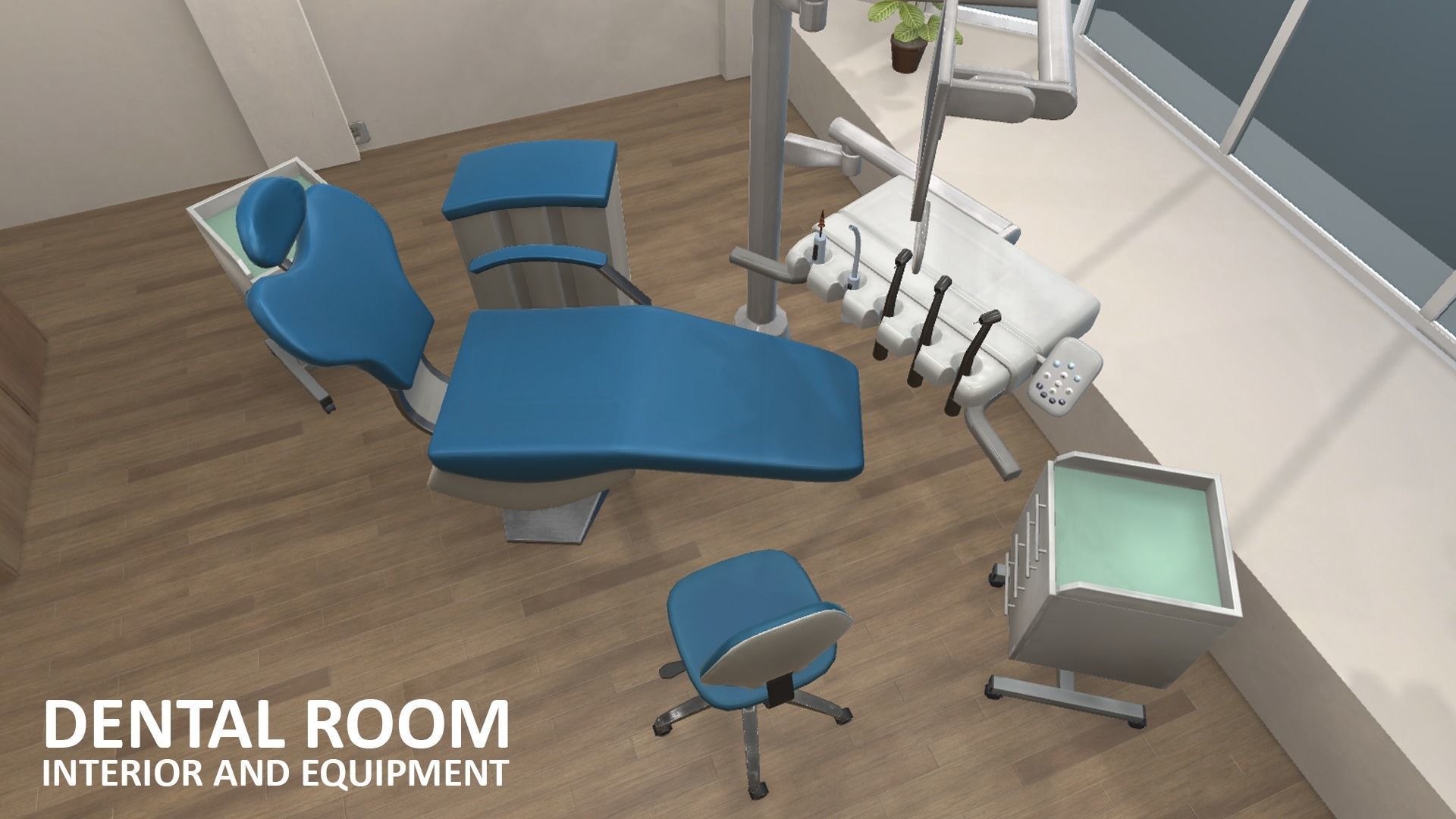 Dental room - interior and equipment Low-poly 3D model_13