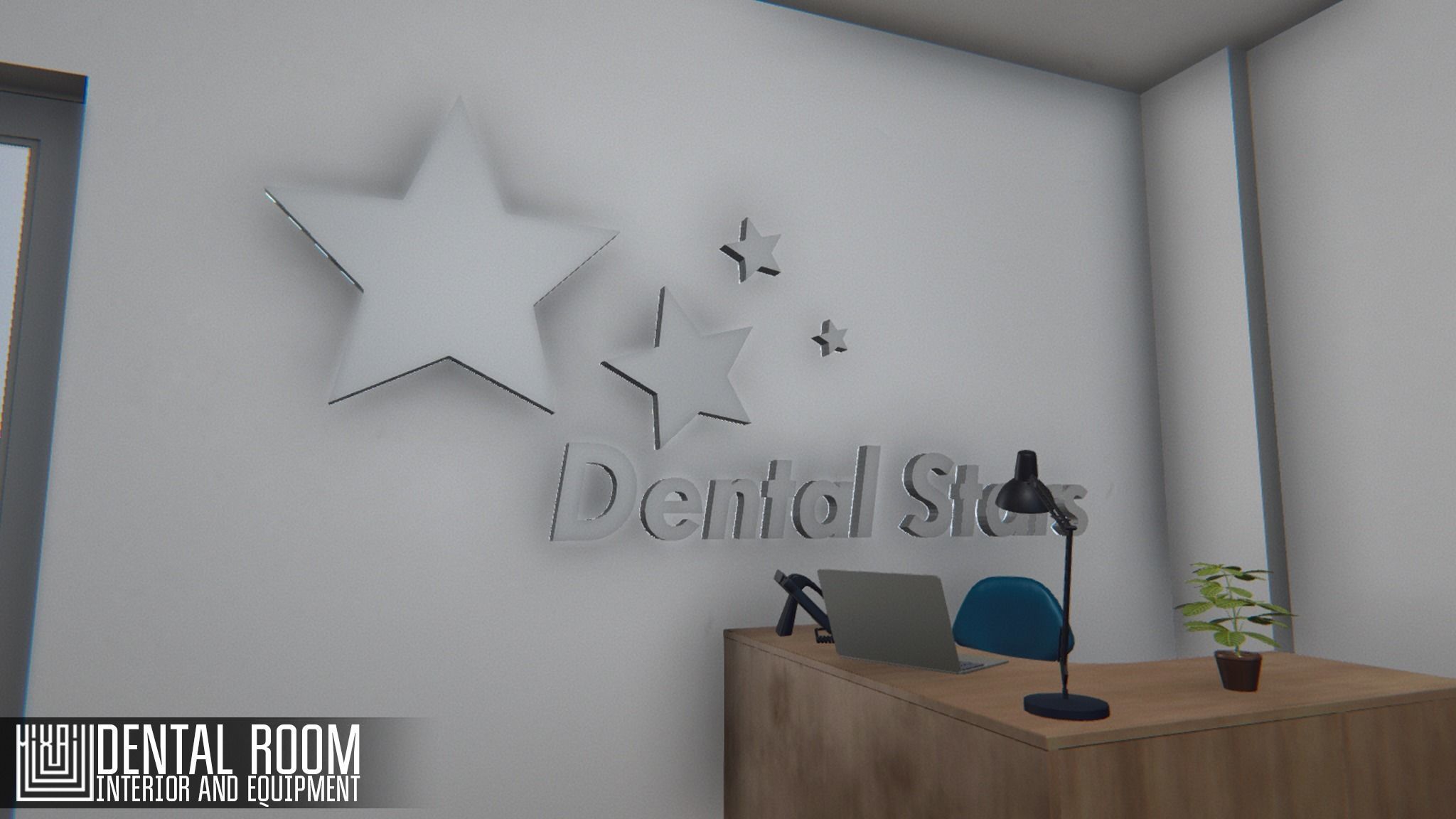 Dental room - interior and equipment Low-poly 3D model_18