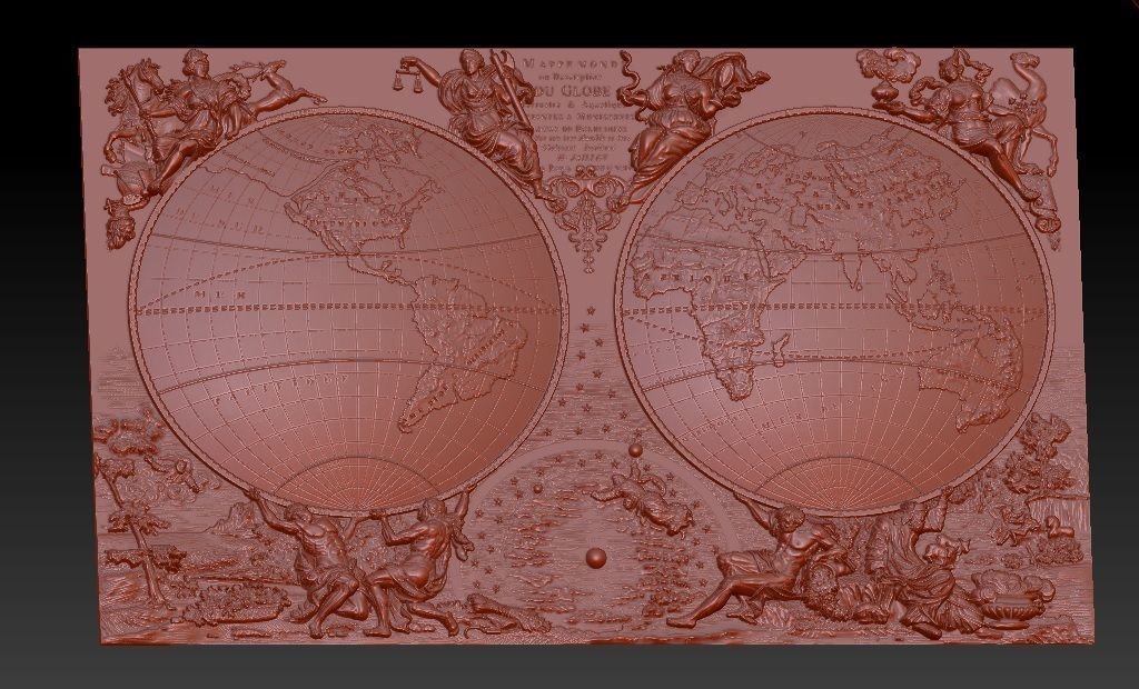 ancient map of the world       3D model_3