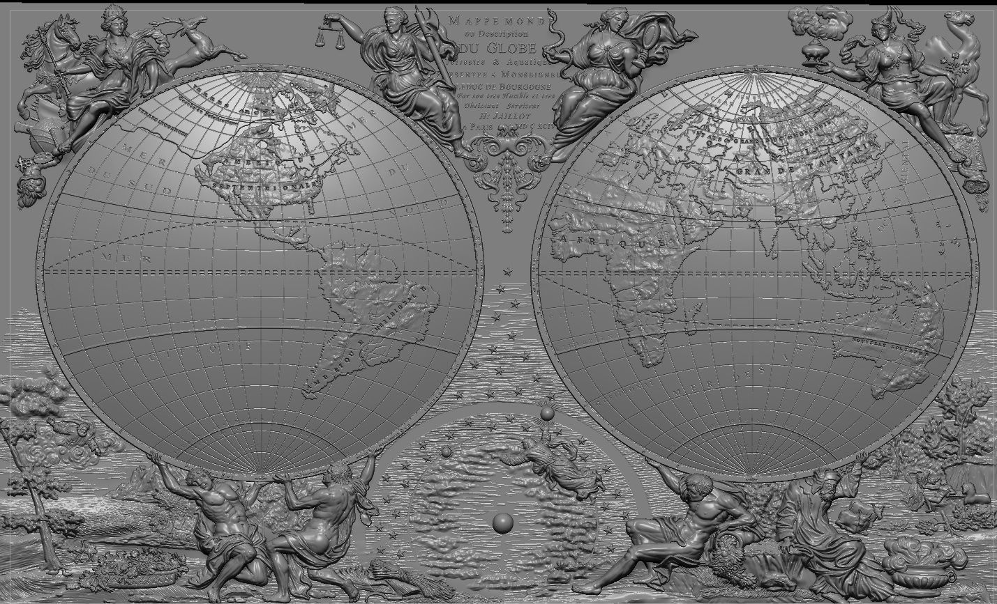 ancient map of the world       3D model_6