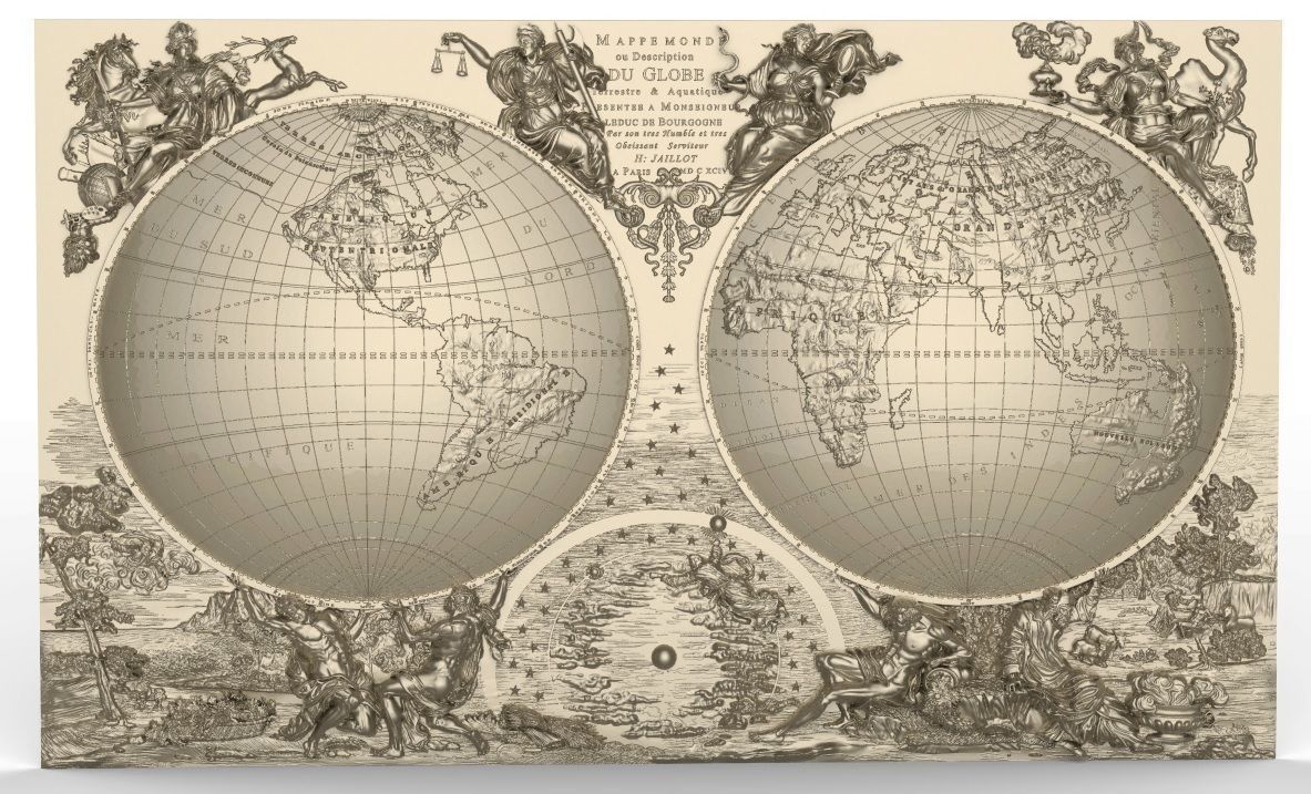 ancient map of the world       3D model_2