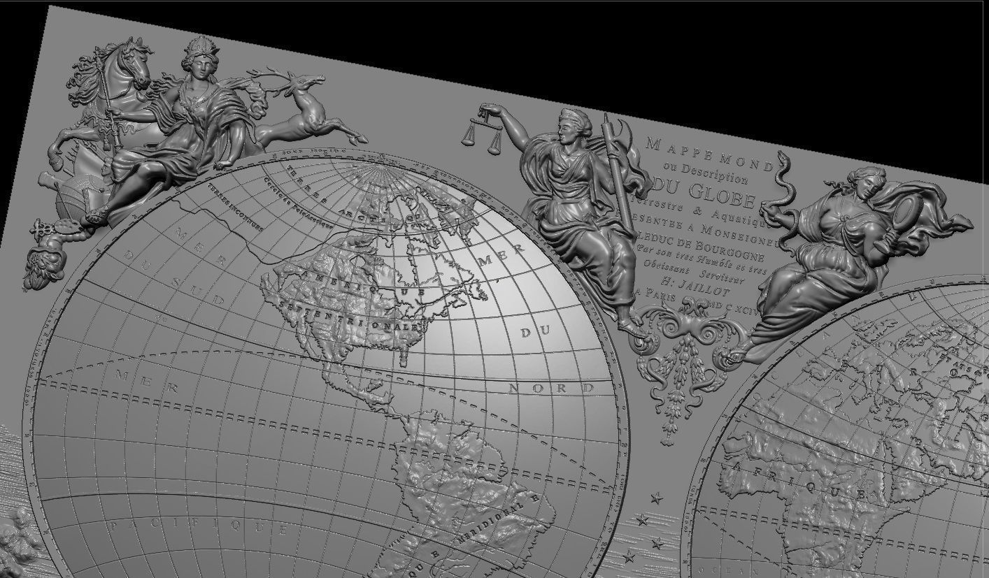ancient map of the world       3D model_1