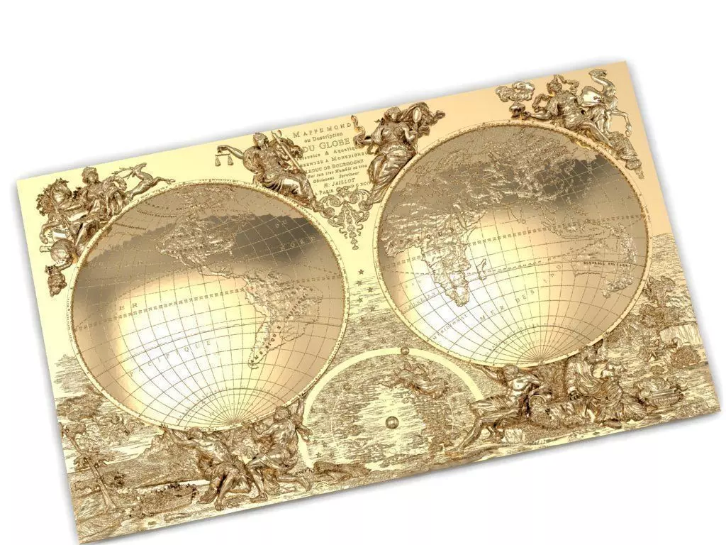 ancient map of the world       3D model_0