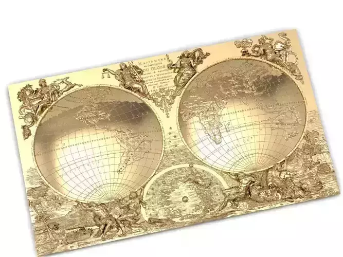 ancient map of the world       3D model