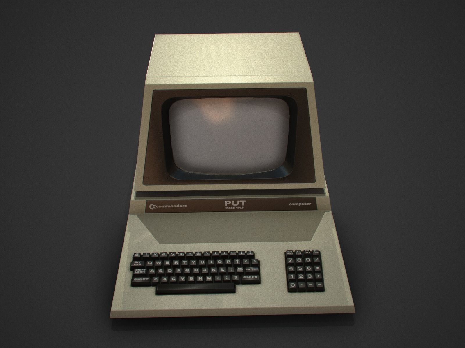 Retro computer Low-poly 3D model_3