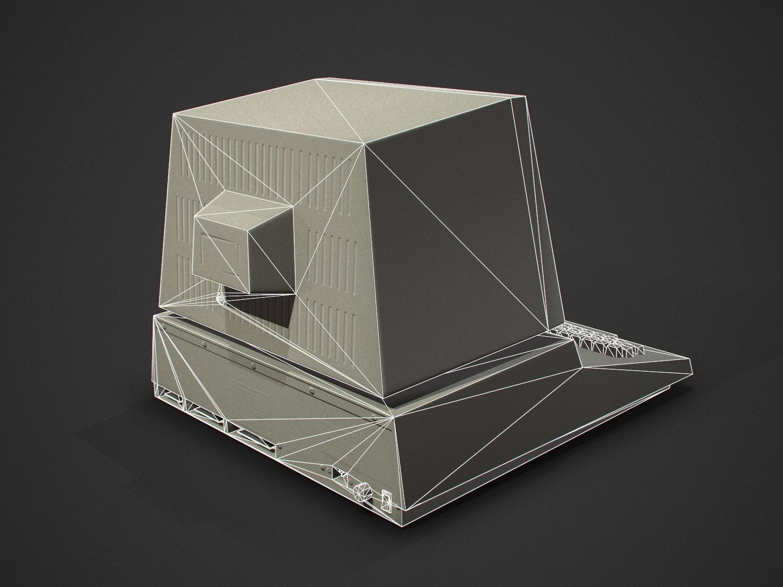 Retro computer Low-poly 3D model_8