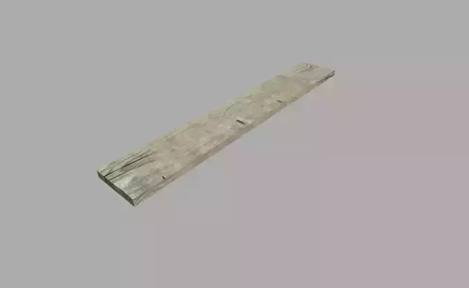 low poly wood plank Low-poly 3D model