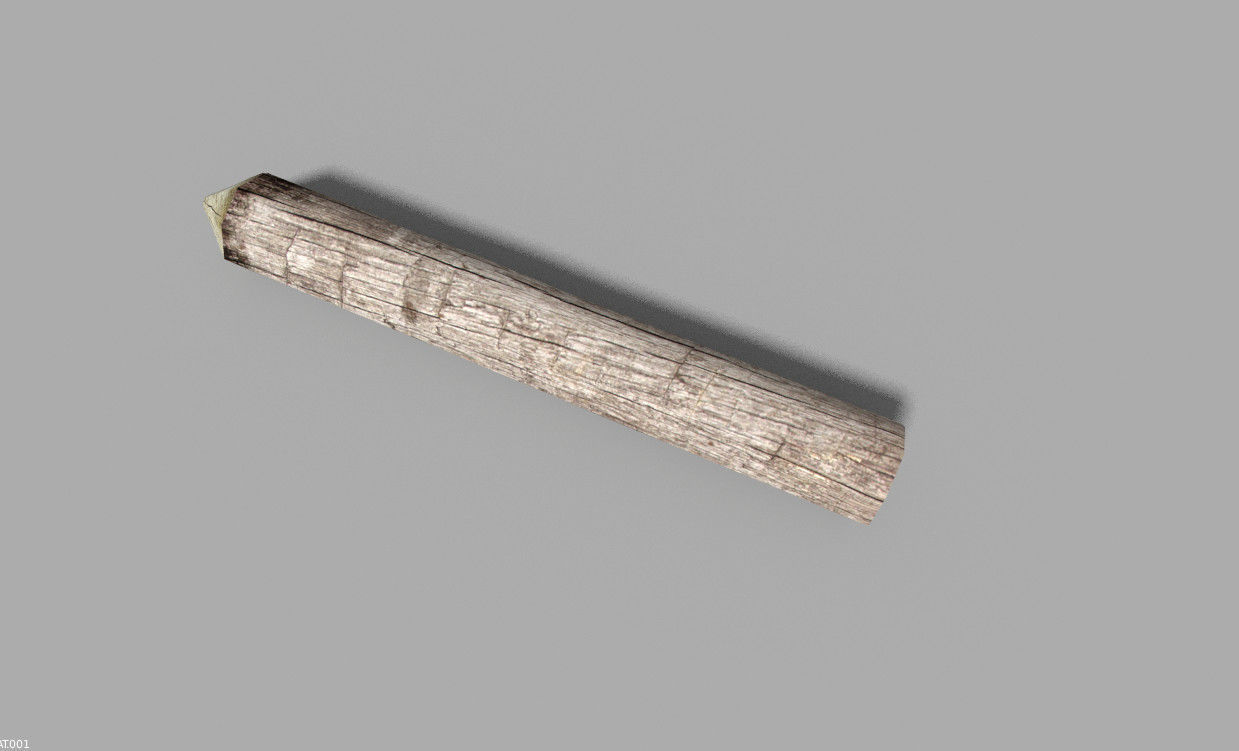 low poly wood log 2 Low-poly 3D model_3