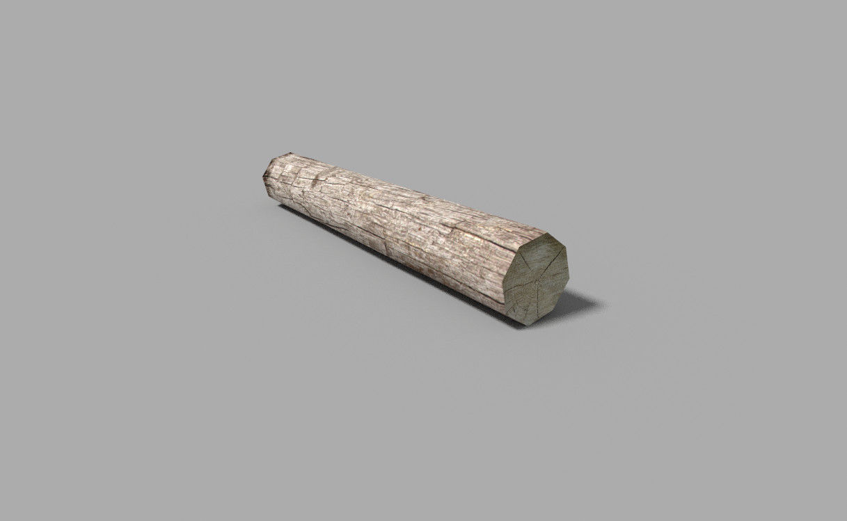 low poly wood log 2 Low-poly 3D model_2