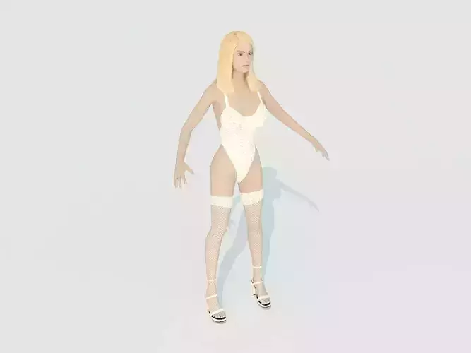 Julie woman in swimsuit Low-poly 3D model