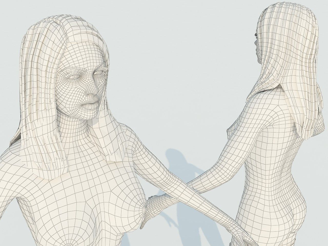 Julie woman in swimsuit Low-poly 3D model_5