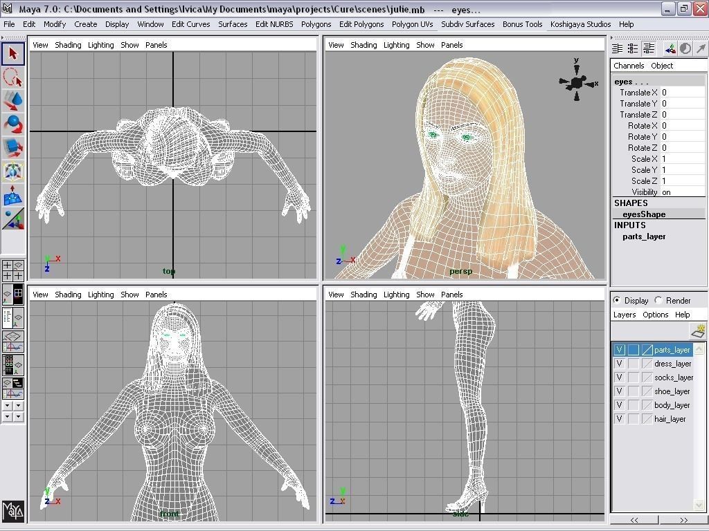 Julie woman in swimsuit Low-poly 3D model_9
