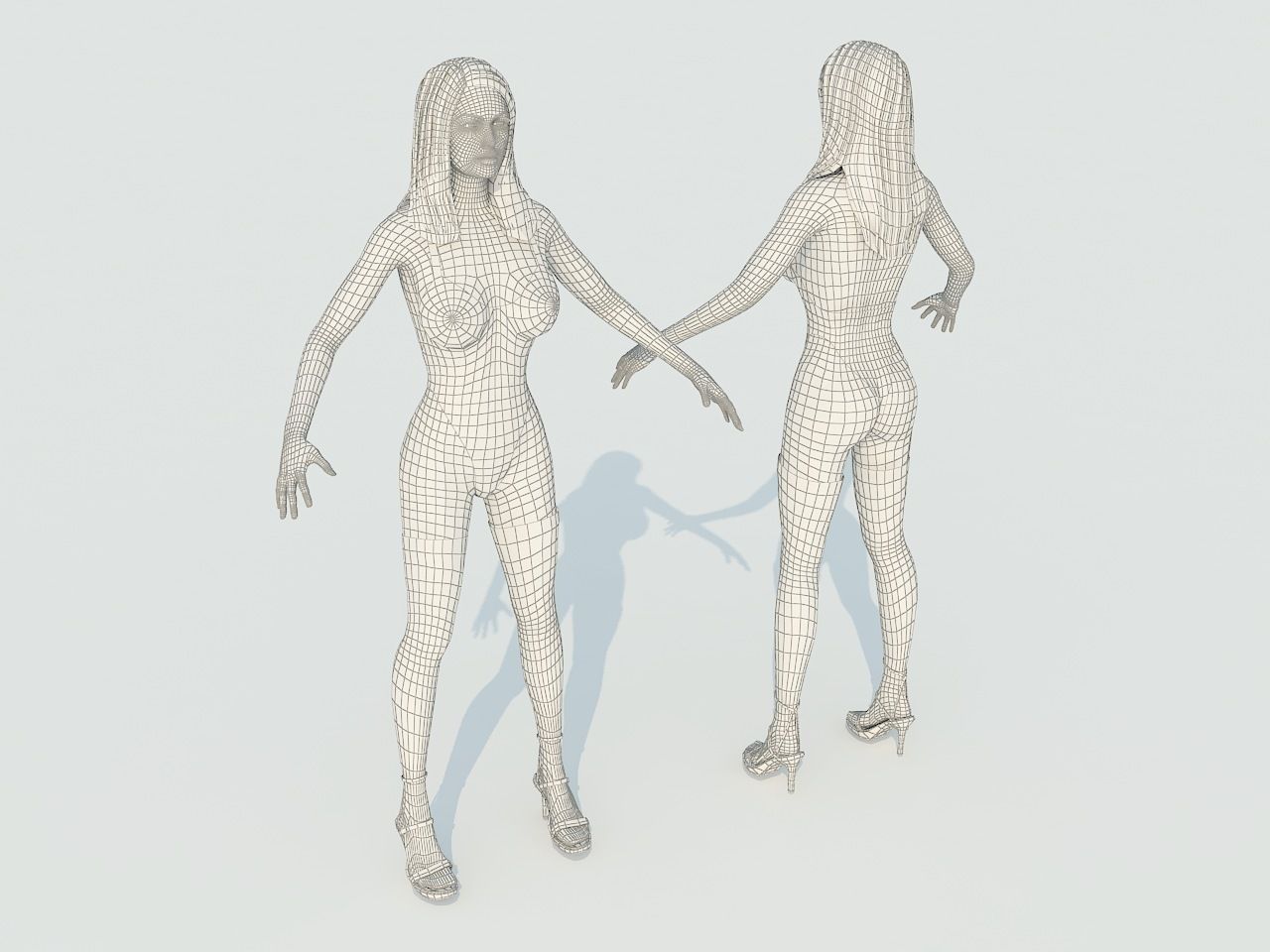 Julie woman in swimsuit Low-poly 3D model_2