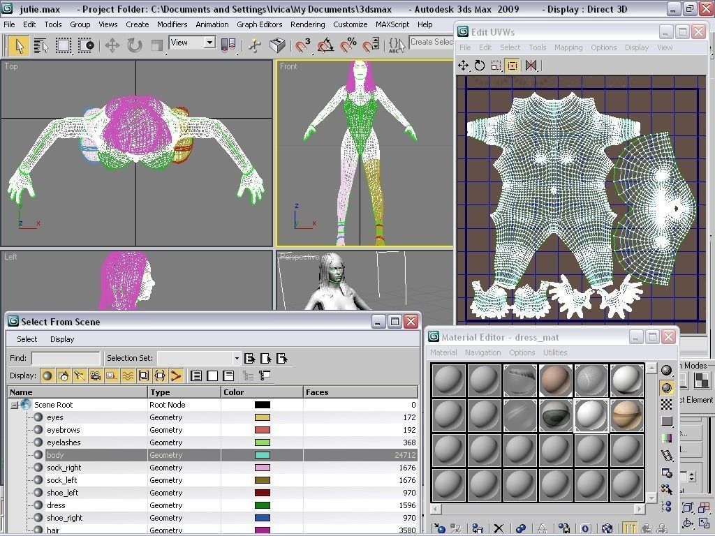 Julie woman in swimsuit Low-poly 3D model_10