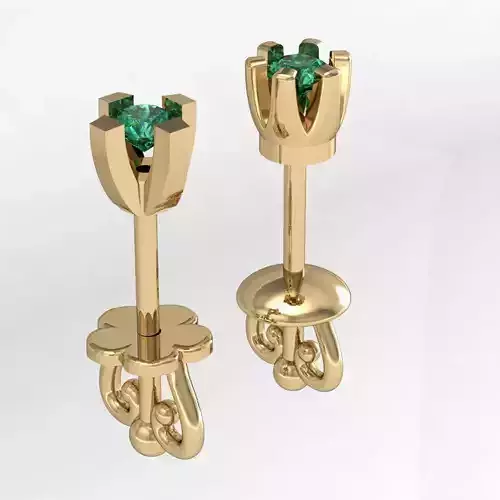  2 fashion stud earrings     3D print model